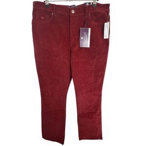 NWT Gloria Vanderbilt Maroon Corduroy Amanda Bootcut Pants